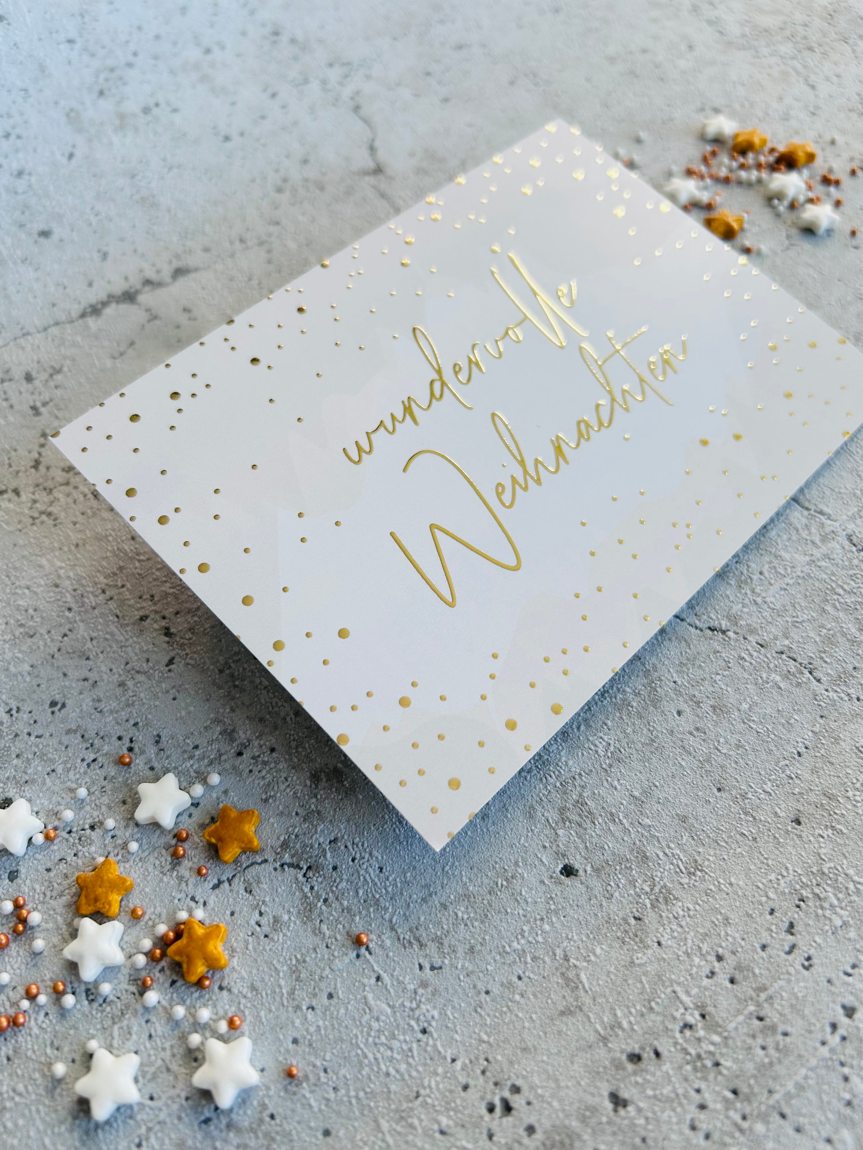 Karte  • wundervolle Weihnachten • beige