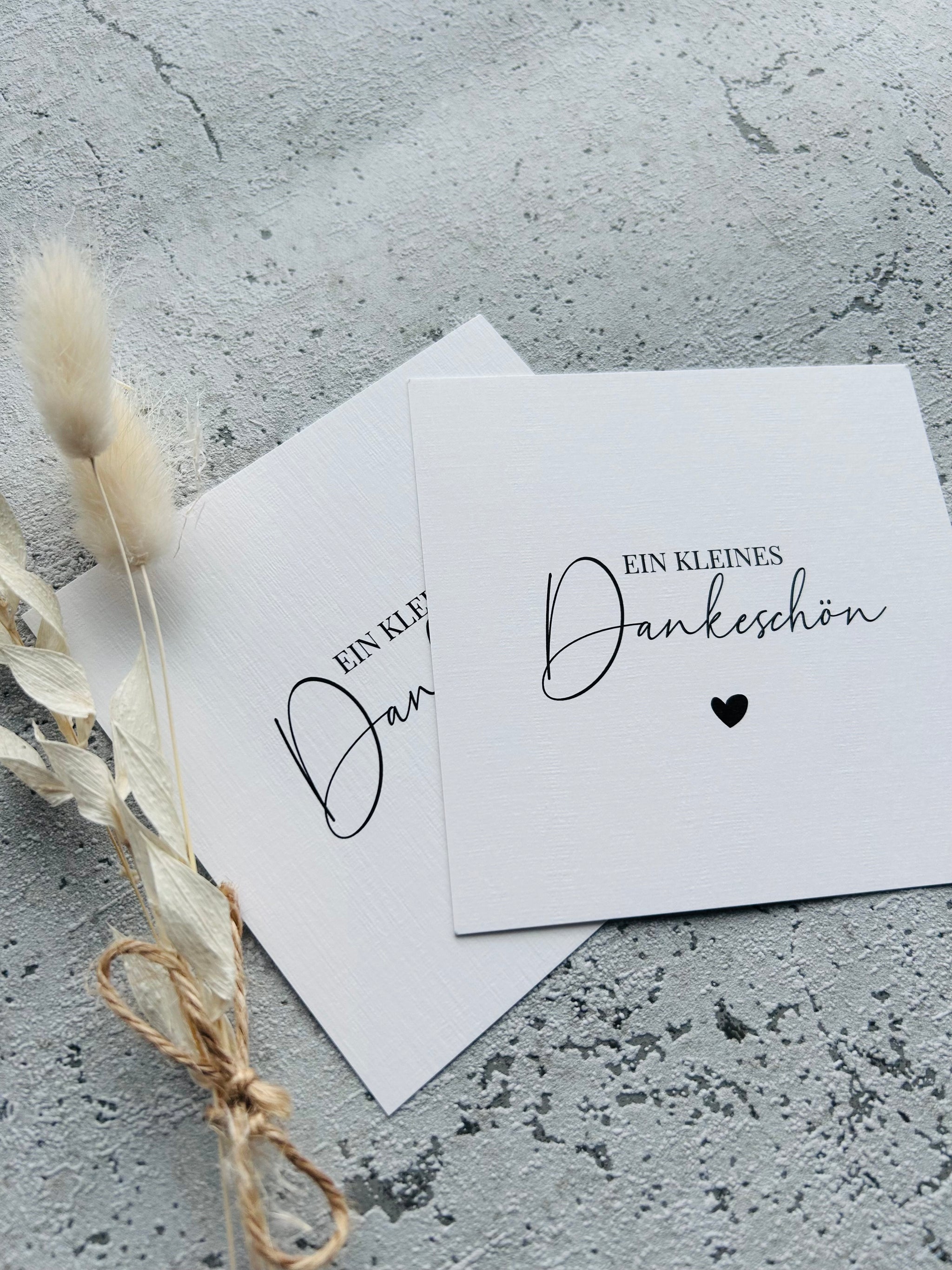 Karte •ein kleines Dankeschön• Leinenstruktur 10x10 cm