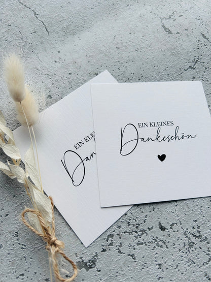Karte •ein kleines Dankeschön• Leinenstruktur 10x10 cm