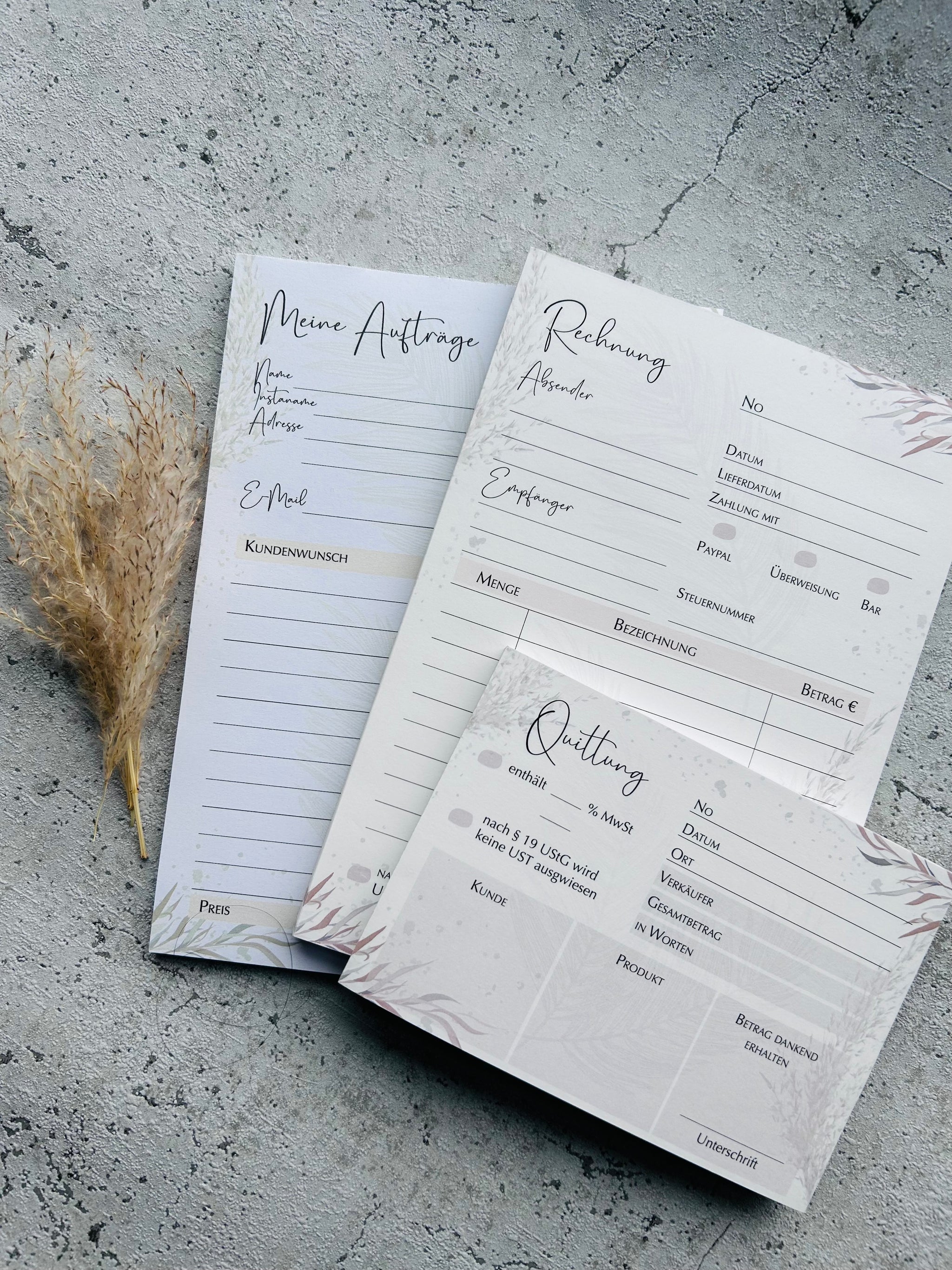 Grosses Business SET Rechnungsblock•Quittungsblock•Auftragsblock