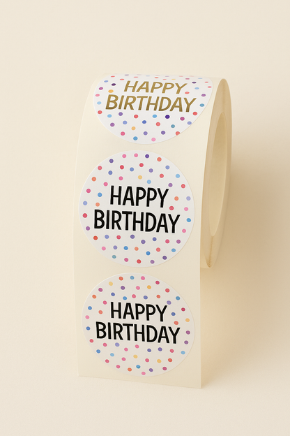 Sticker happy birthday Konfetti 10 Stk.