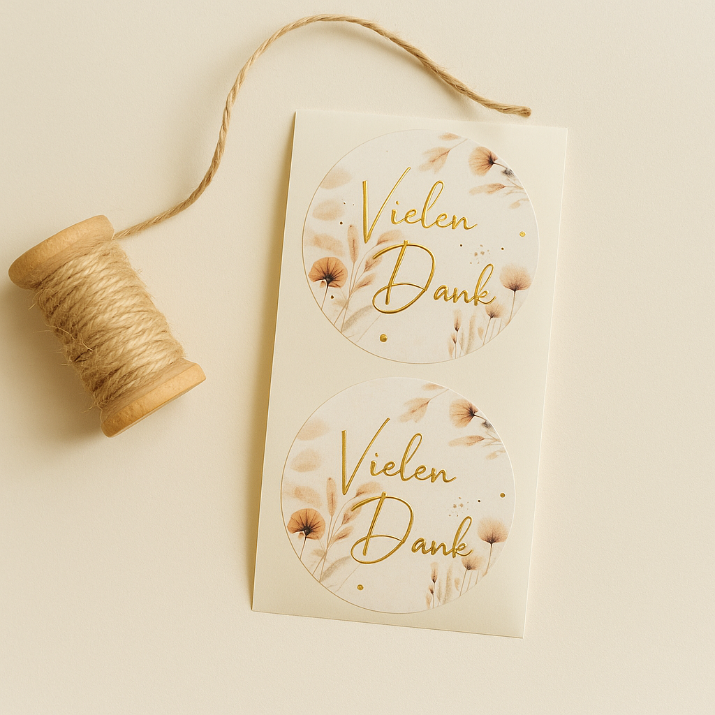 Sticker • Vintage Boho vielen Dank • 10 Stk