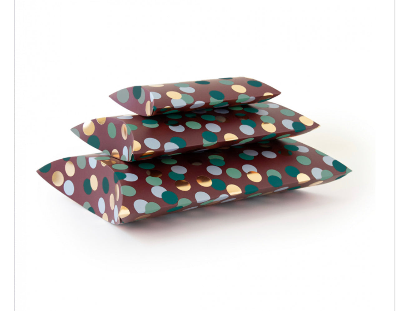 Geschenkbox (Kissen) Konfetti Gold