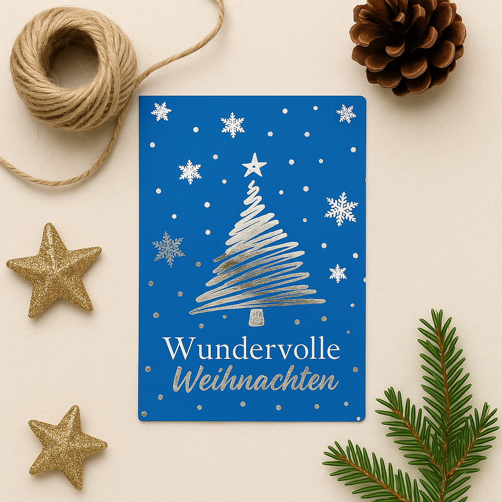 Mini Kärtchen •Winterwonderland• mit Goldmetallic