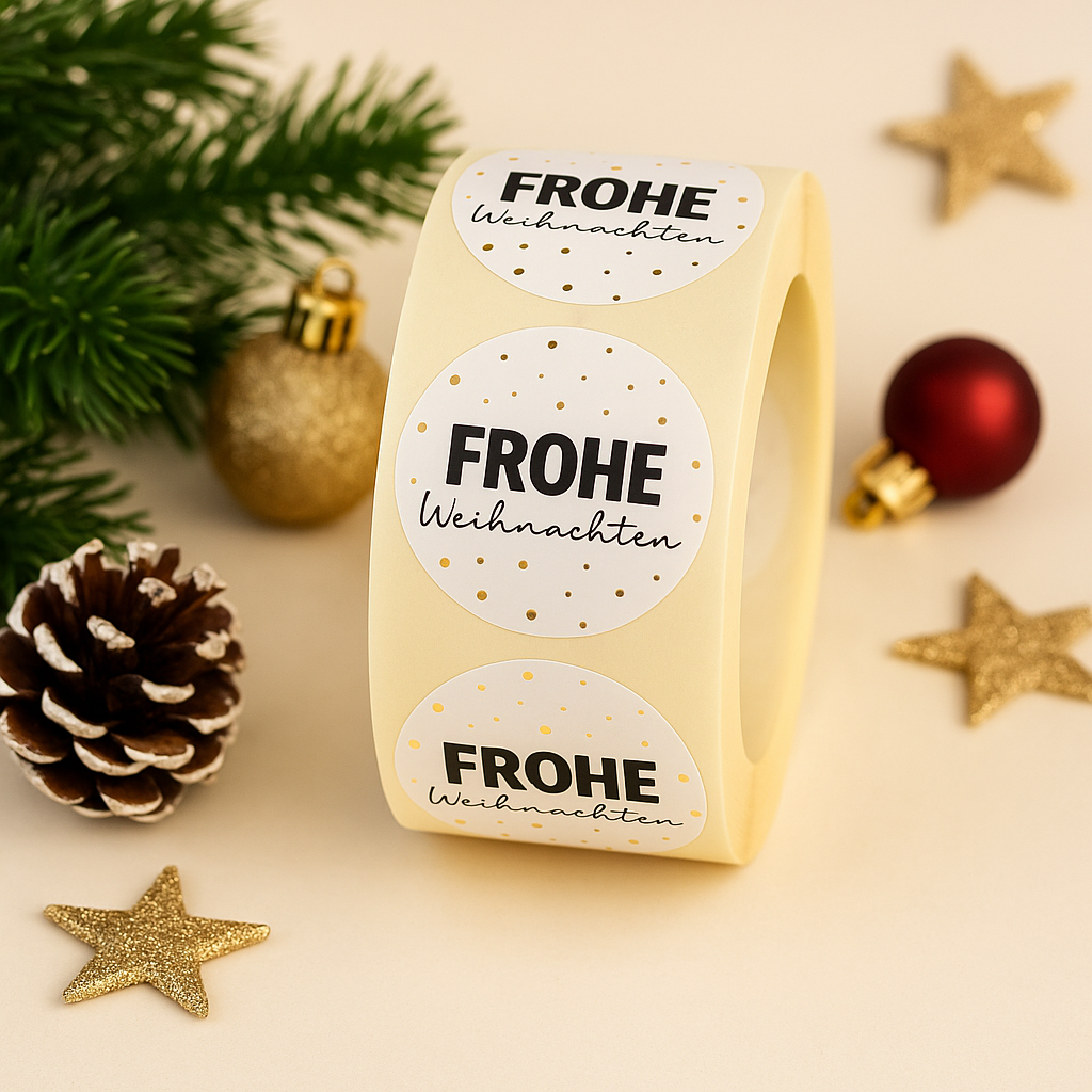 Sticker •Frohe Weihnachten gold• 10 Stk.