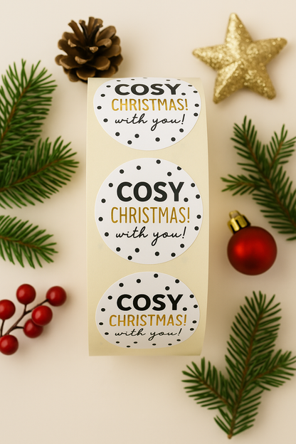 Sticker •Cosy Christmas • gold• 10 Stk.