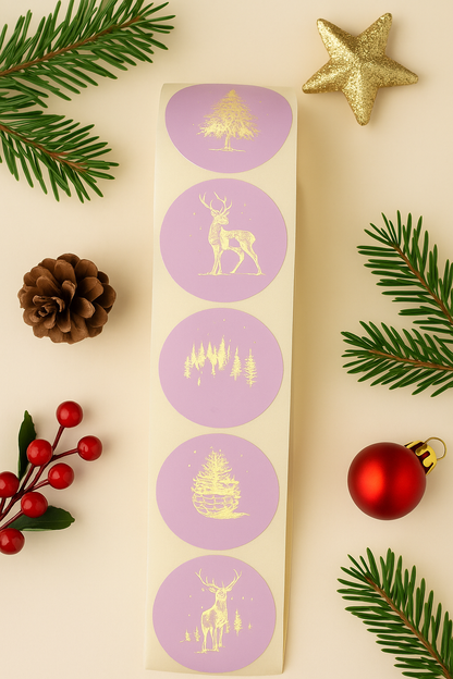 Sticker Winterwald gold 10 Stk