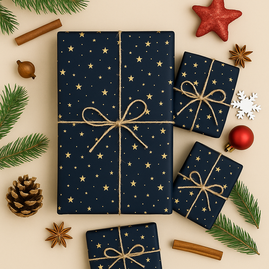 Seidenpapier Sterne gold schwarz Weihnachten