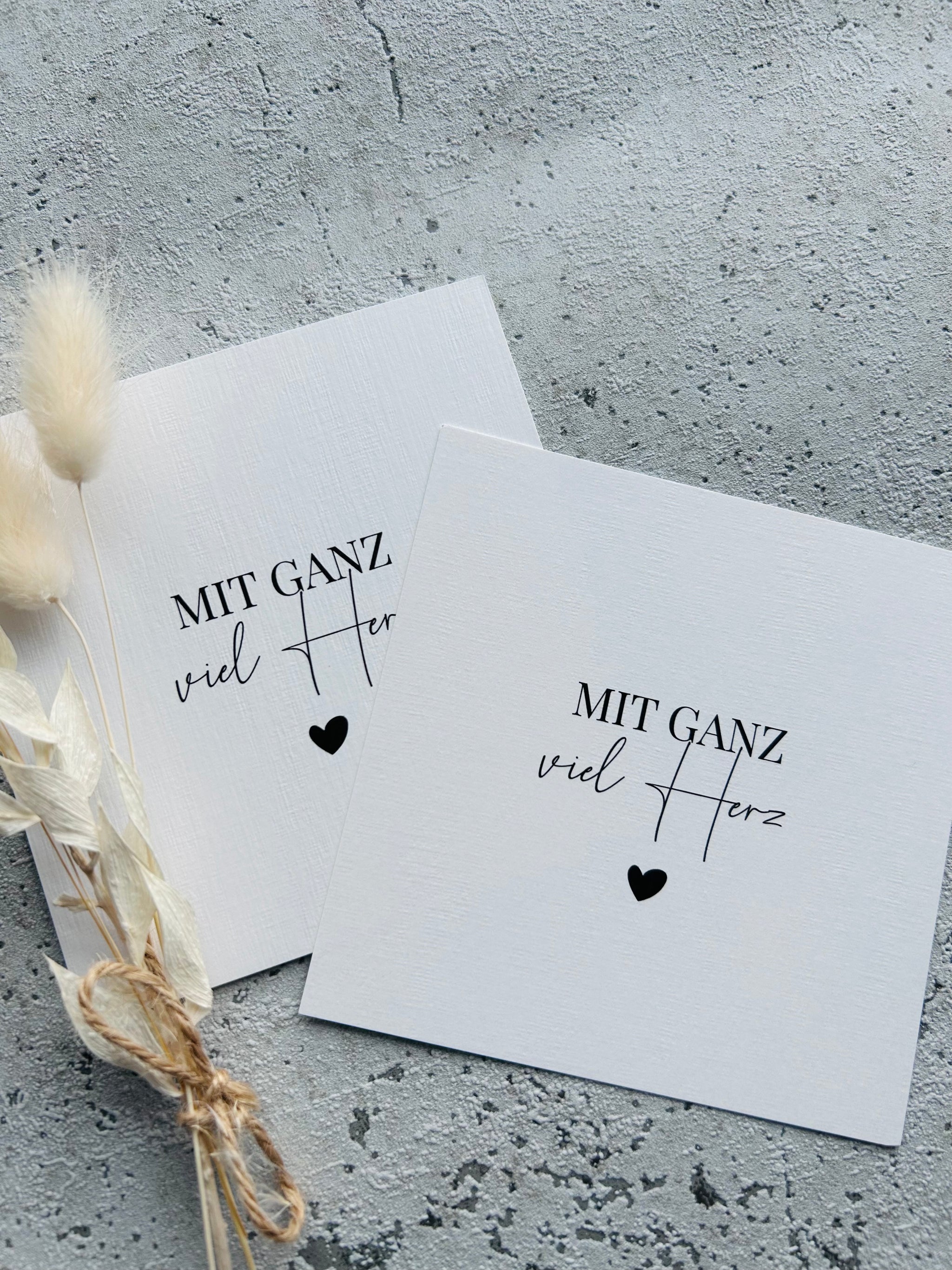 Karte •mit ganz viel Herz  • Leinenstruktur 10x10 cm