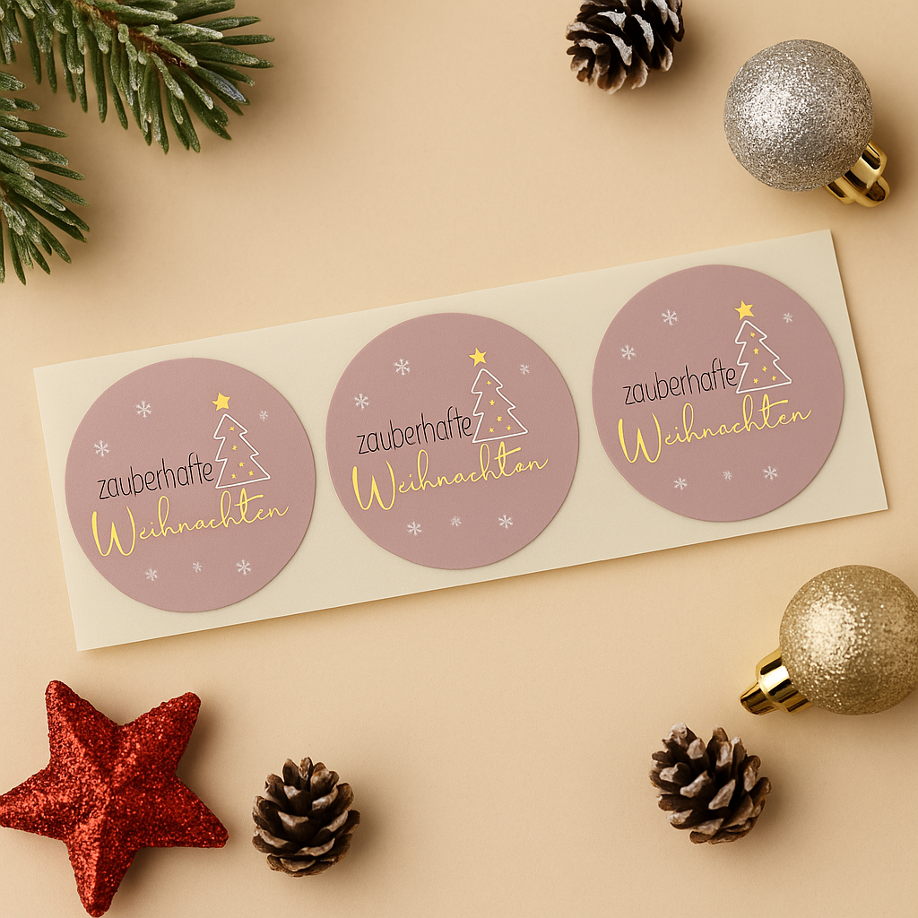 Sticker • Zauberhafte Weihnachten altrosa • Eigenproduktion 10 Stk