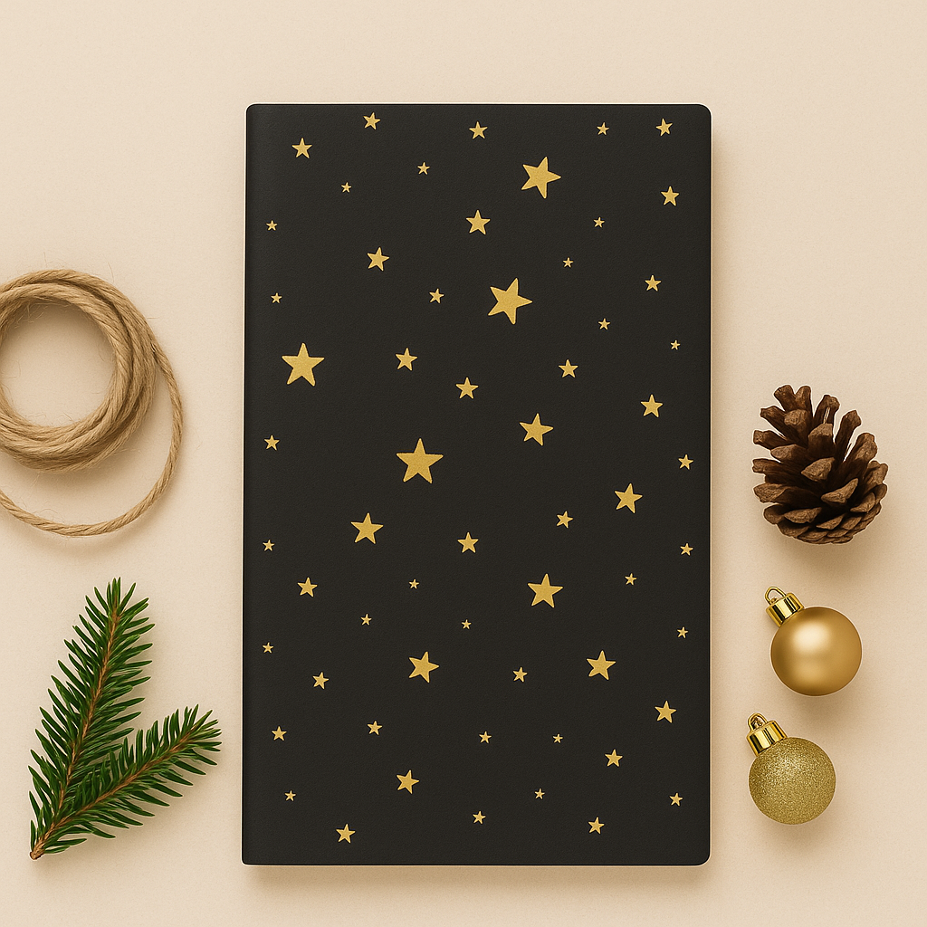 Papier Taschen  • Sterne gold schwarz•10 Stk