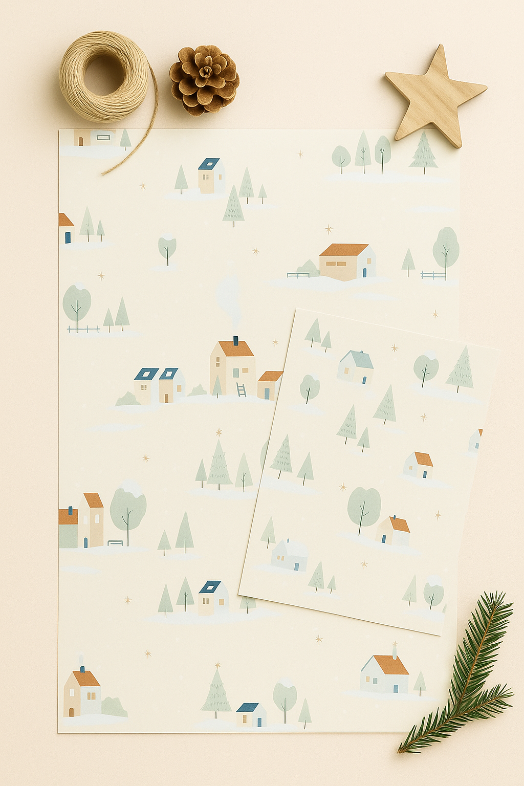 Papier Taschen  •Winterlandschaft•10 Stk