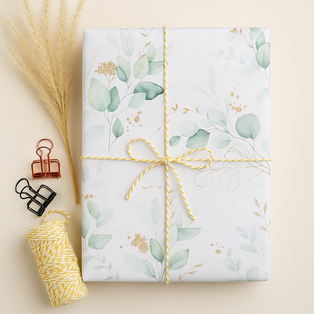 Seidenpapier •Golden Eukalyptus• 10 Blatt