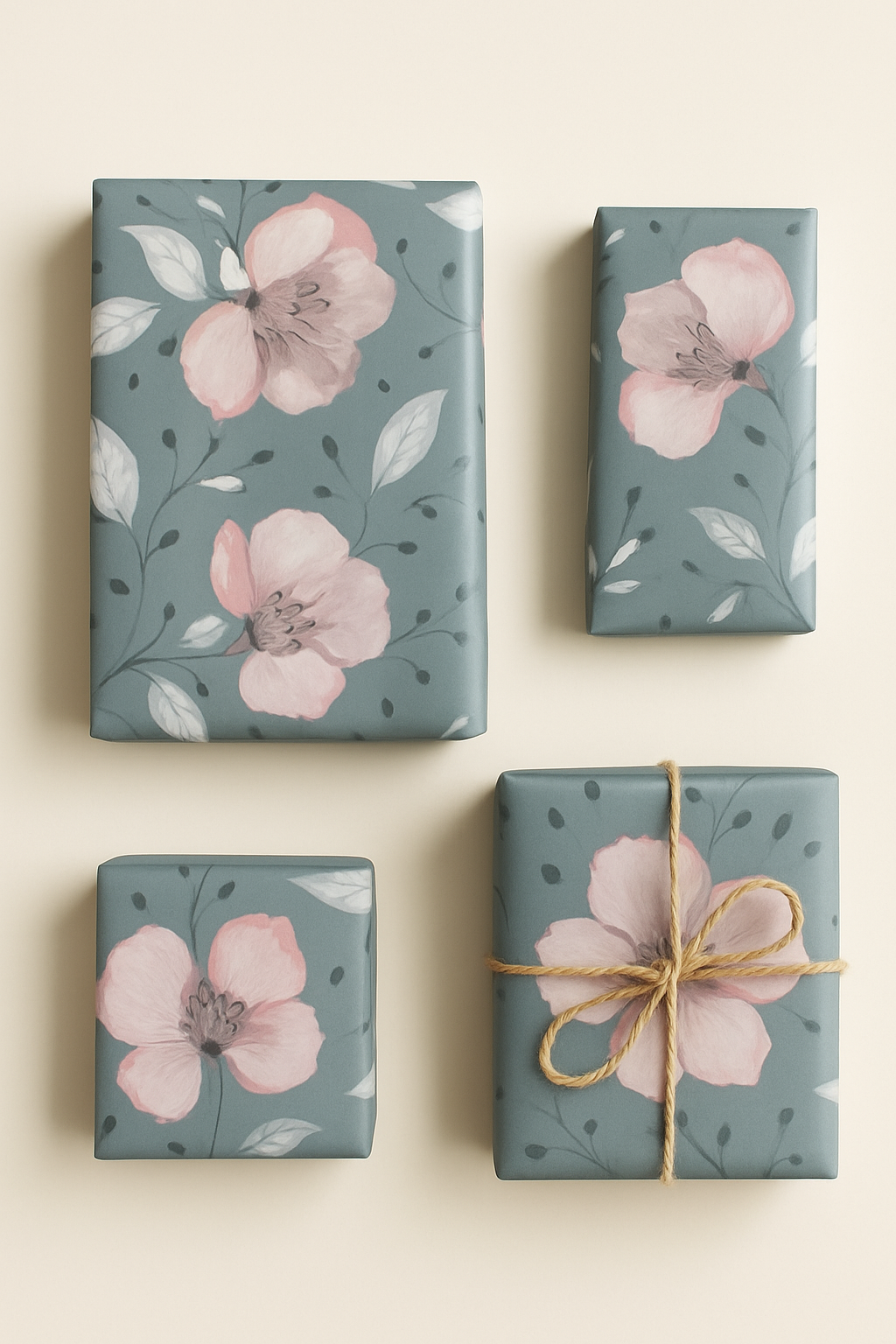 Seidenpapier •Grey Flowers• Eigenproduktion 10 Blatt