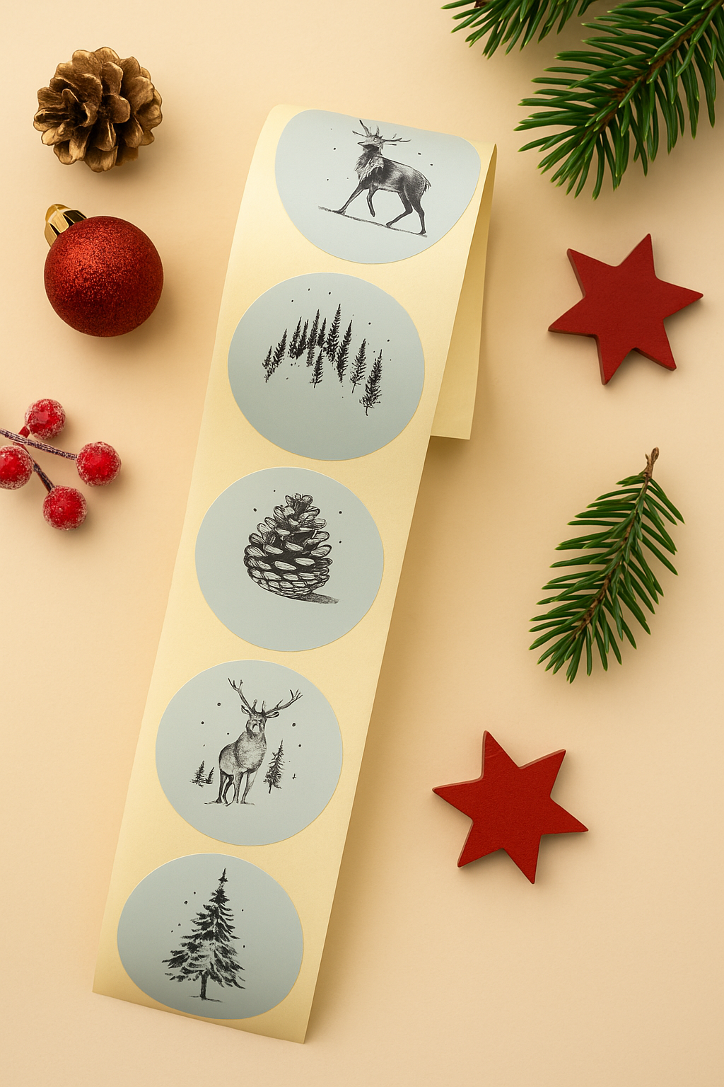 Sticker Winterwald gold 10 Stk