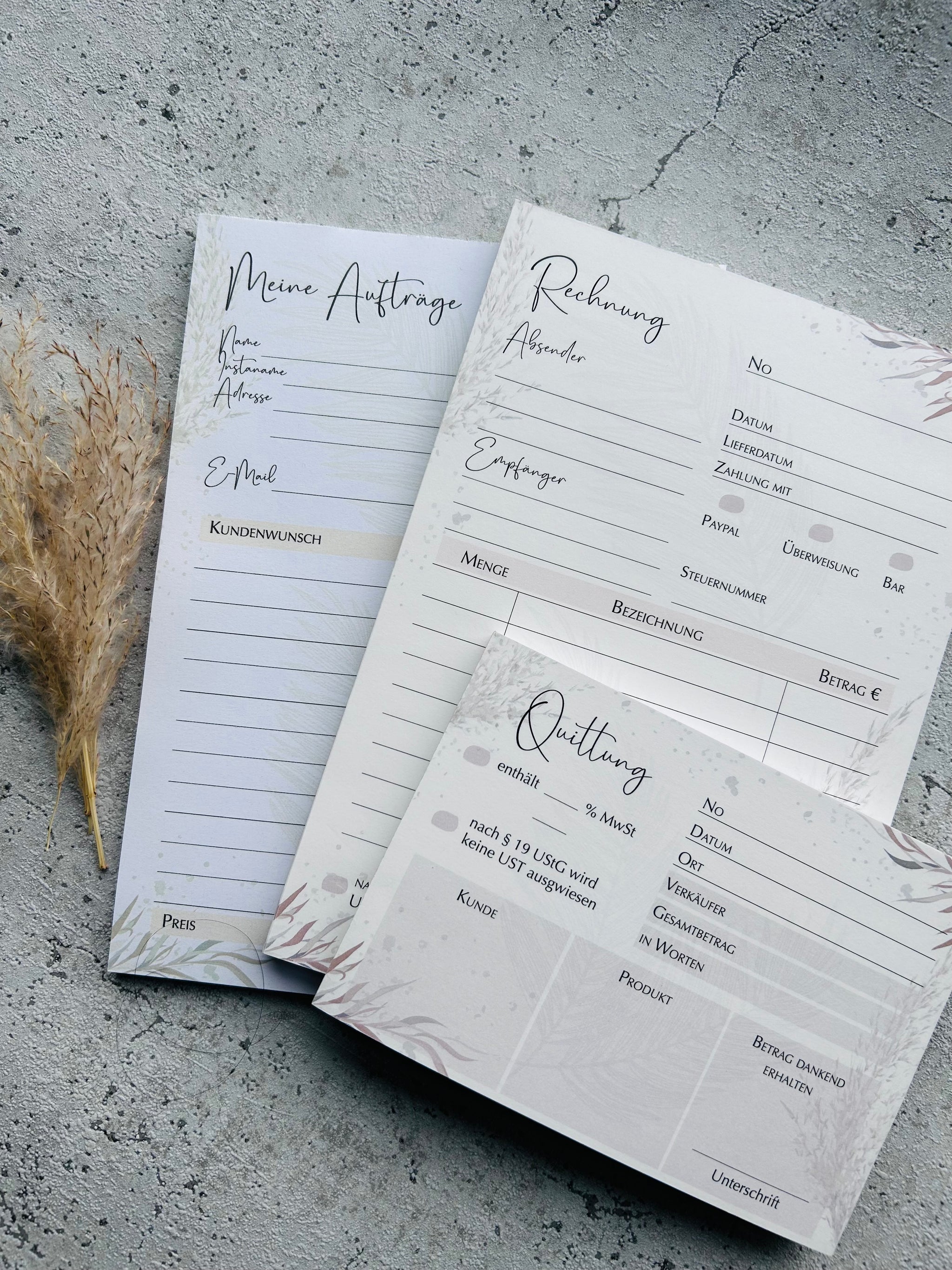 Grosses Business SET Rechnungsblock•Quittungsblock•Auftragsblock