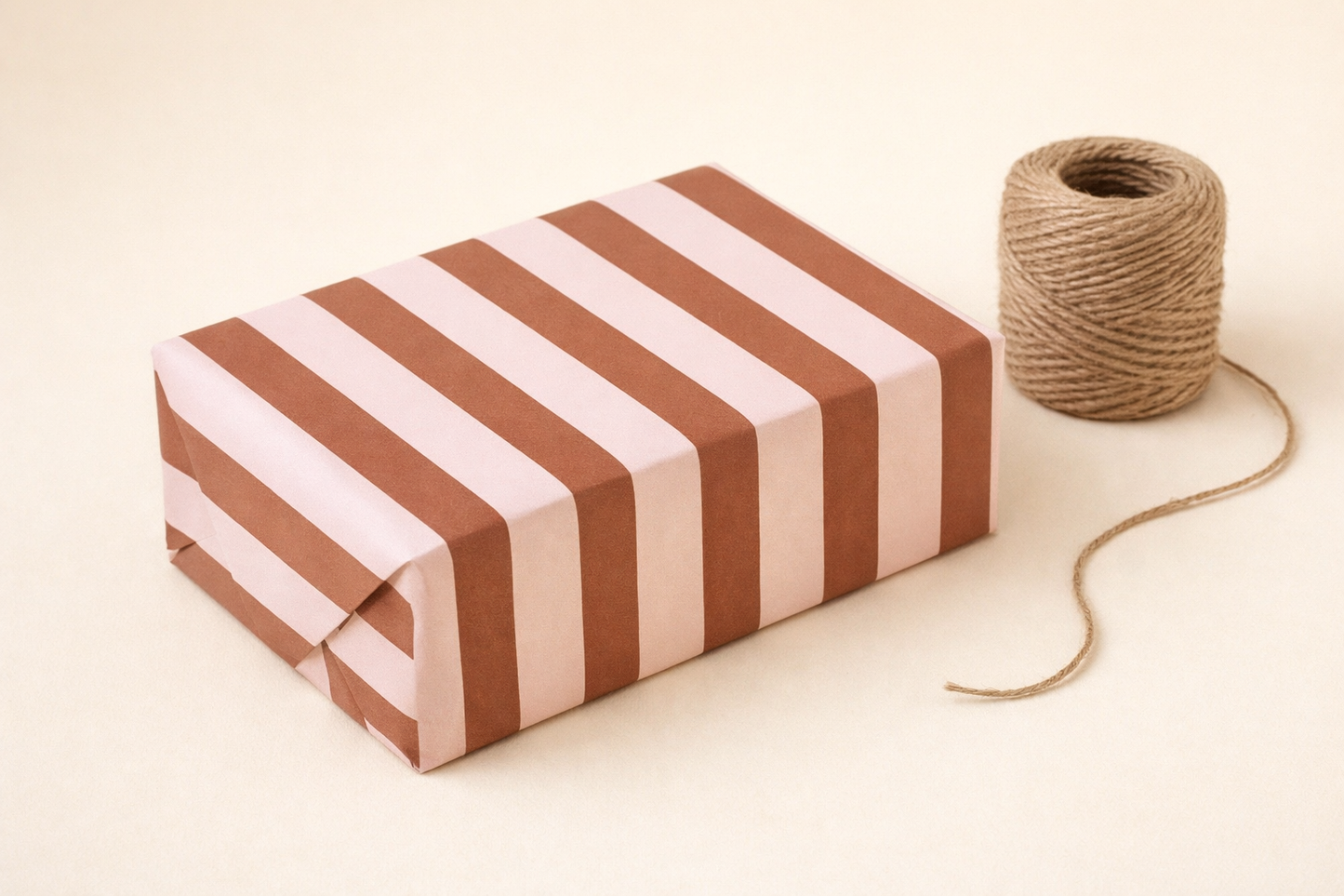 Seidenpapier Stripes brown rosa Design