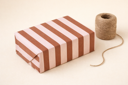 Seidenpapier Stripes brown rosa Design