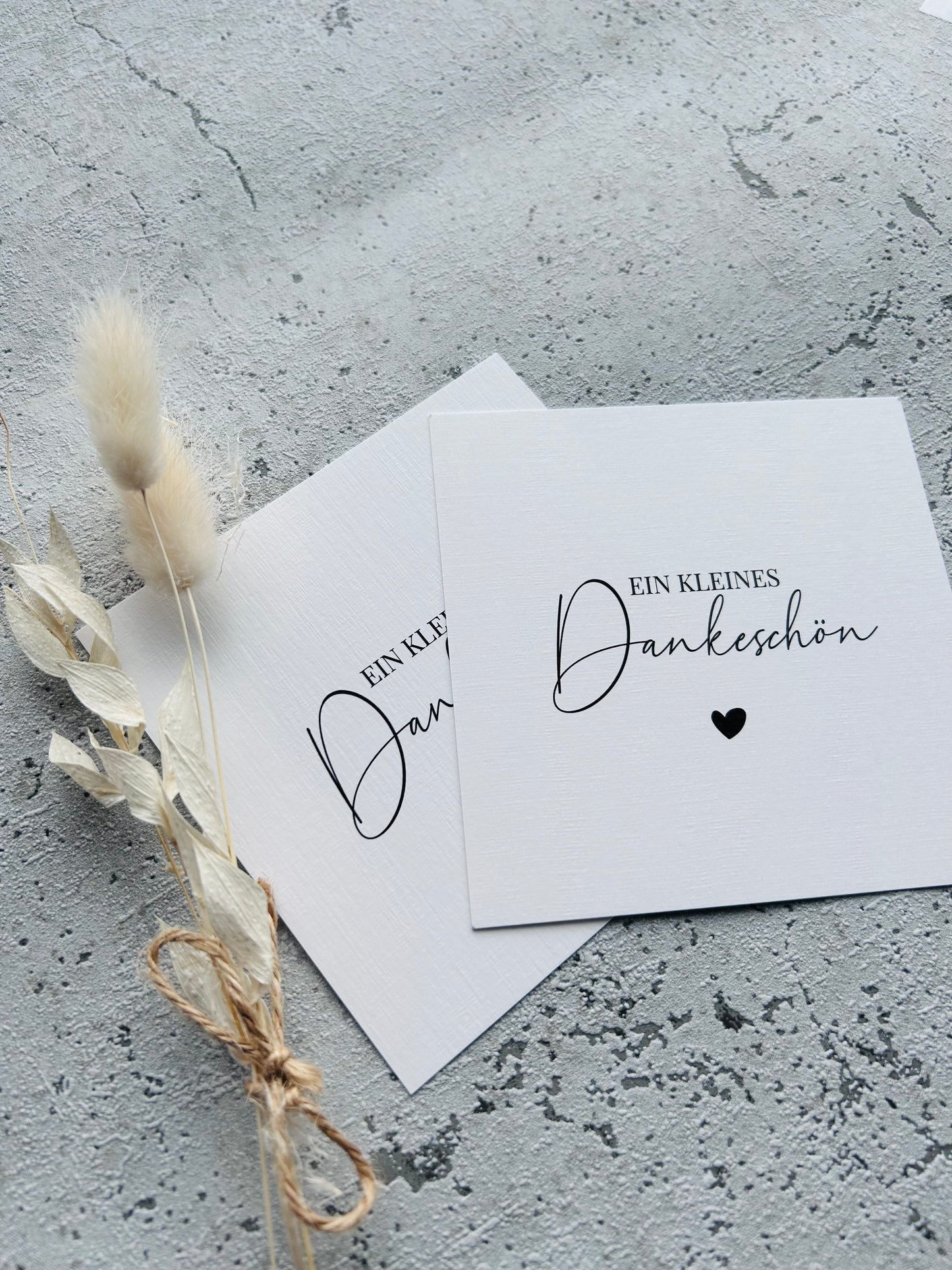 Karte •ein kleines Dankeschön• Leinenstruktur 10x10 cm