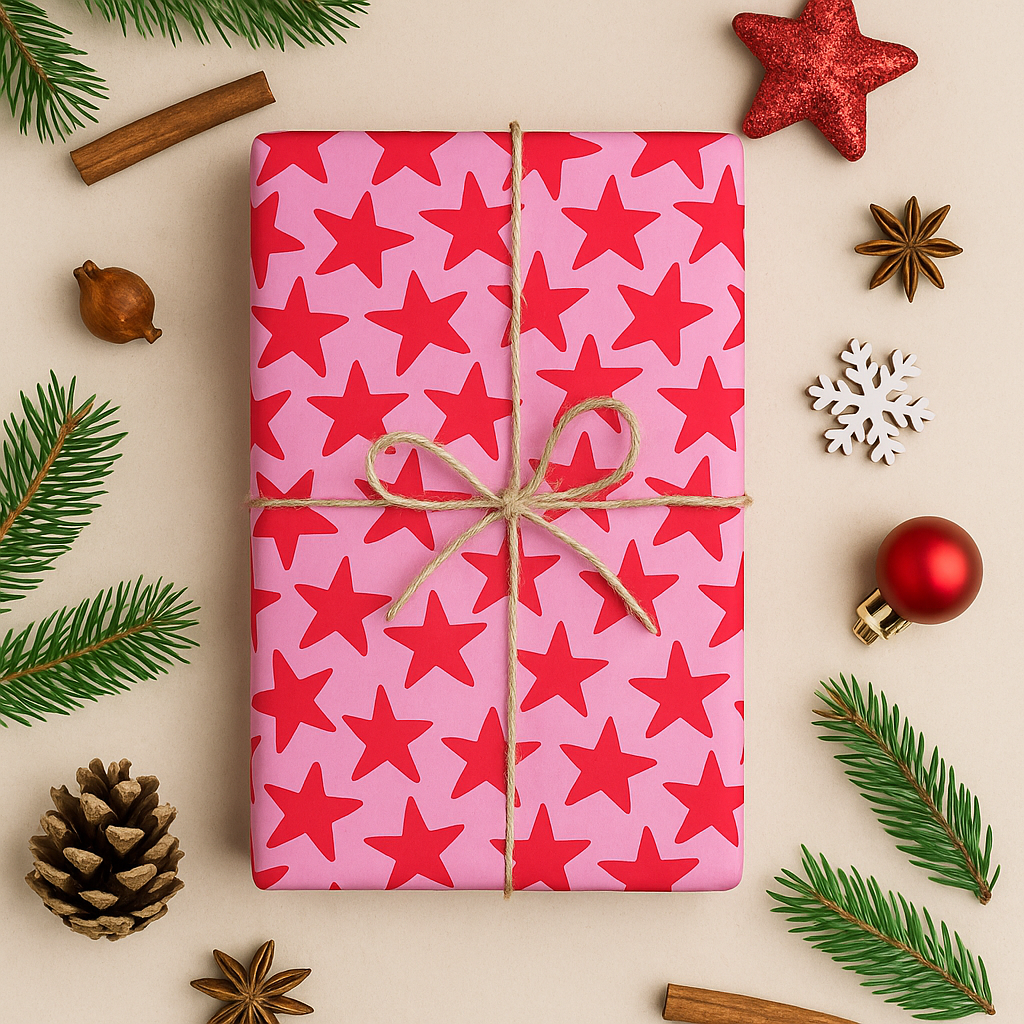 Seidenpapier Sterne pink Weihnachten