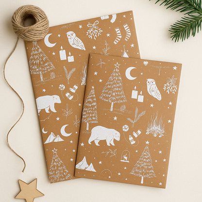 Papier Taschen  •Winterwald• 10 Stk