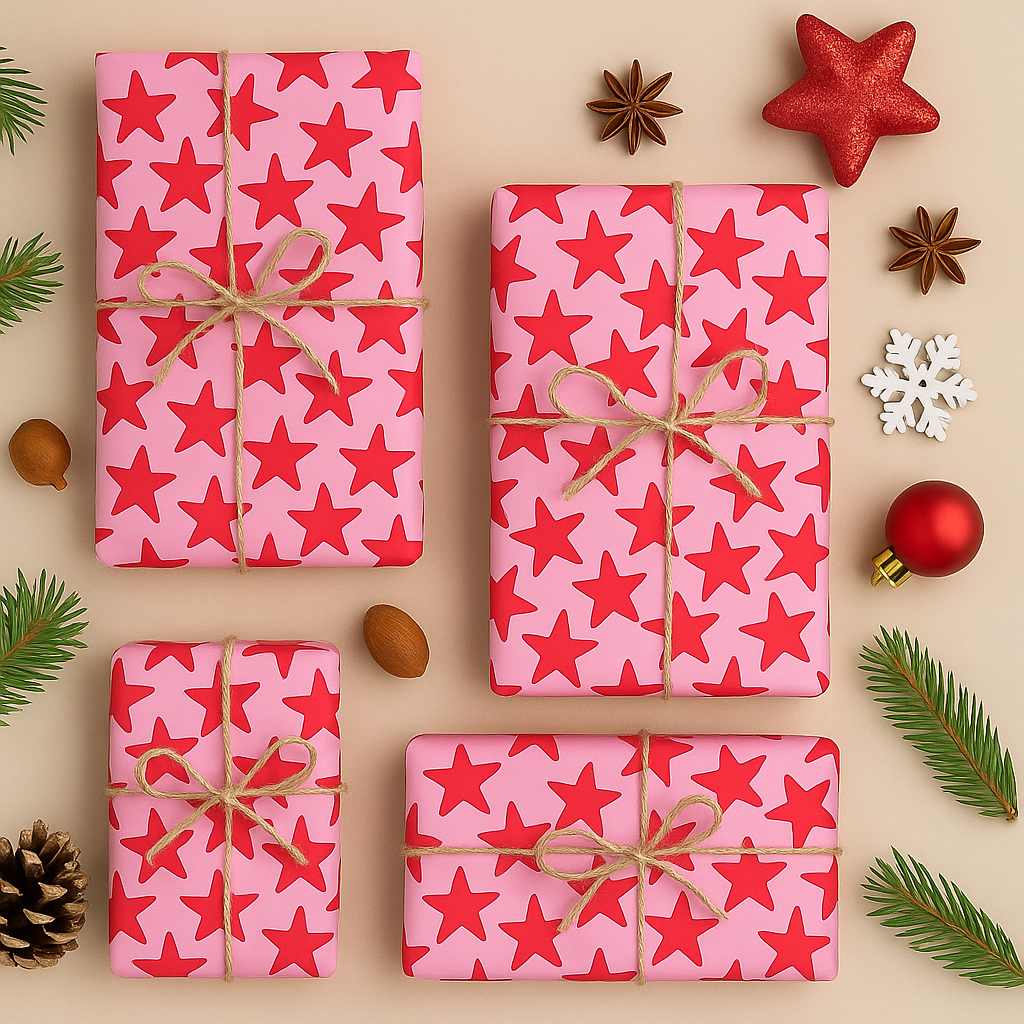 Seidenpapier Sterne pink Weihnachten