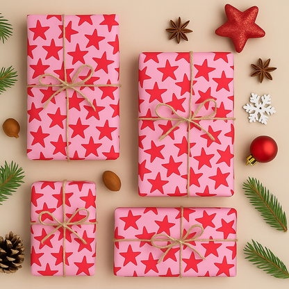 Seidenpapier Sterne pink Weihnachten