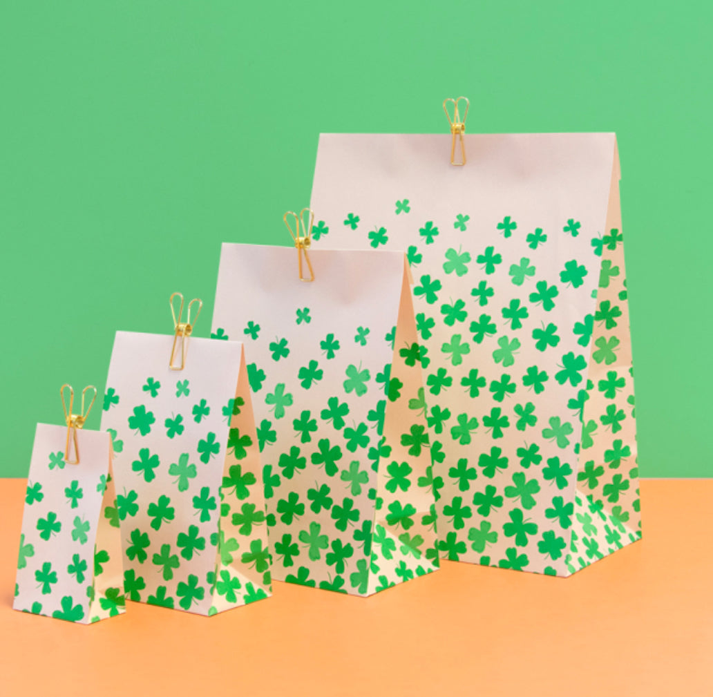 Blockbodenbeutel Kleeblatt Glücksklee