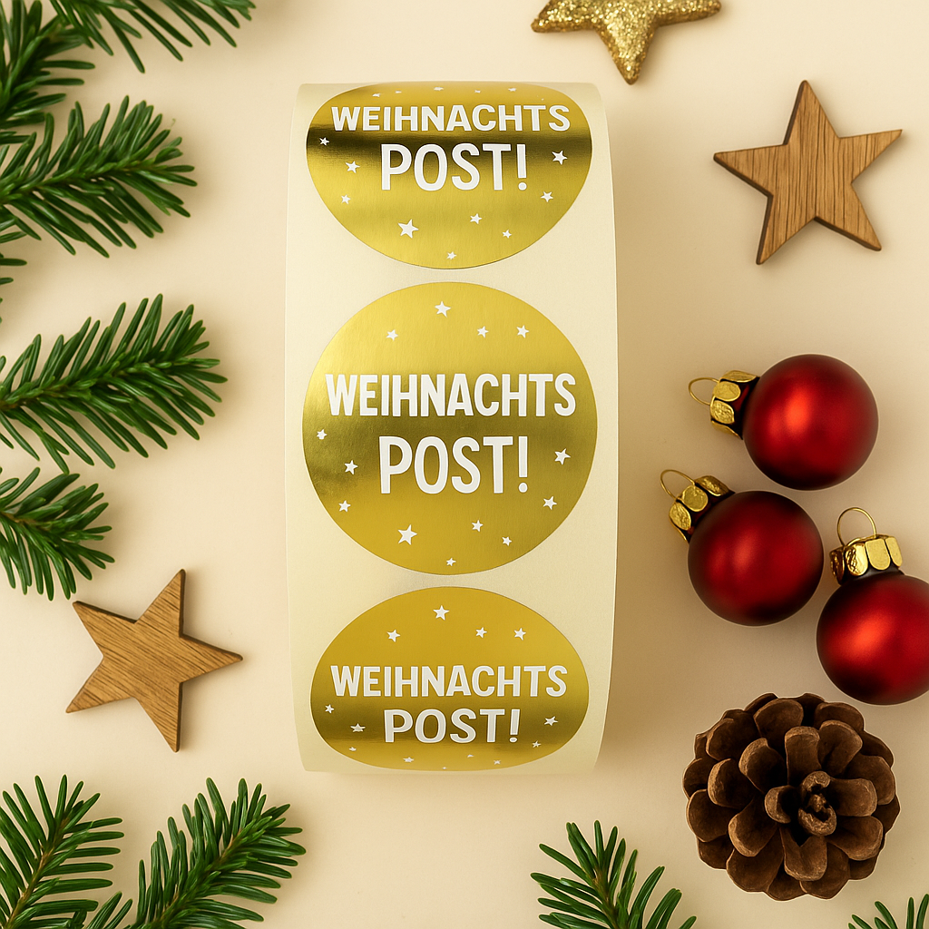 Sticker WeihnachtsPost gold 10 Stk