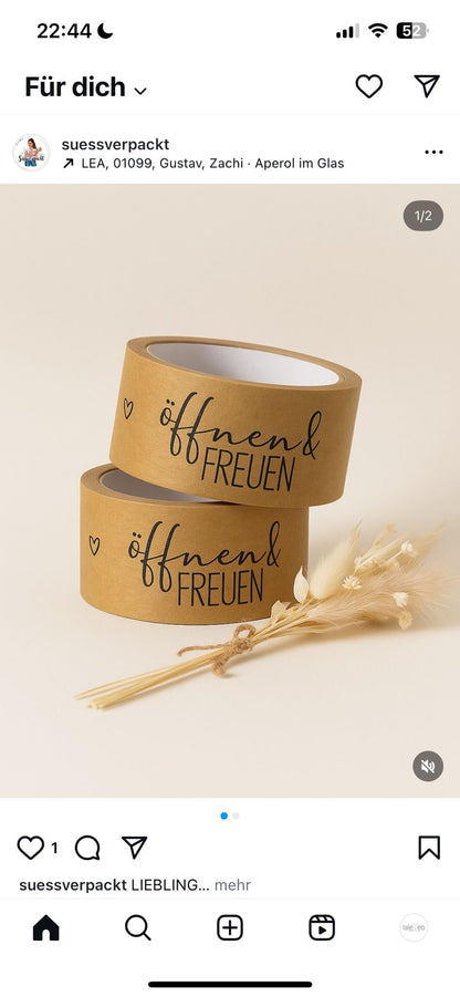 Papierklebeband 50 mm x 55 m • öffnen & FREUEN •