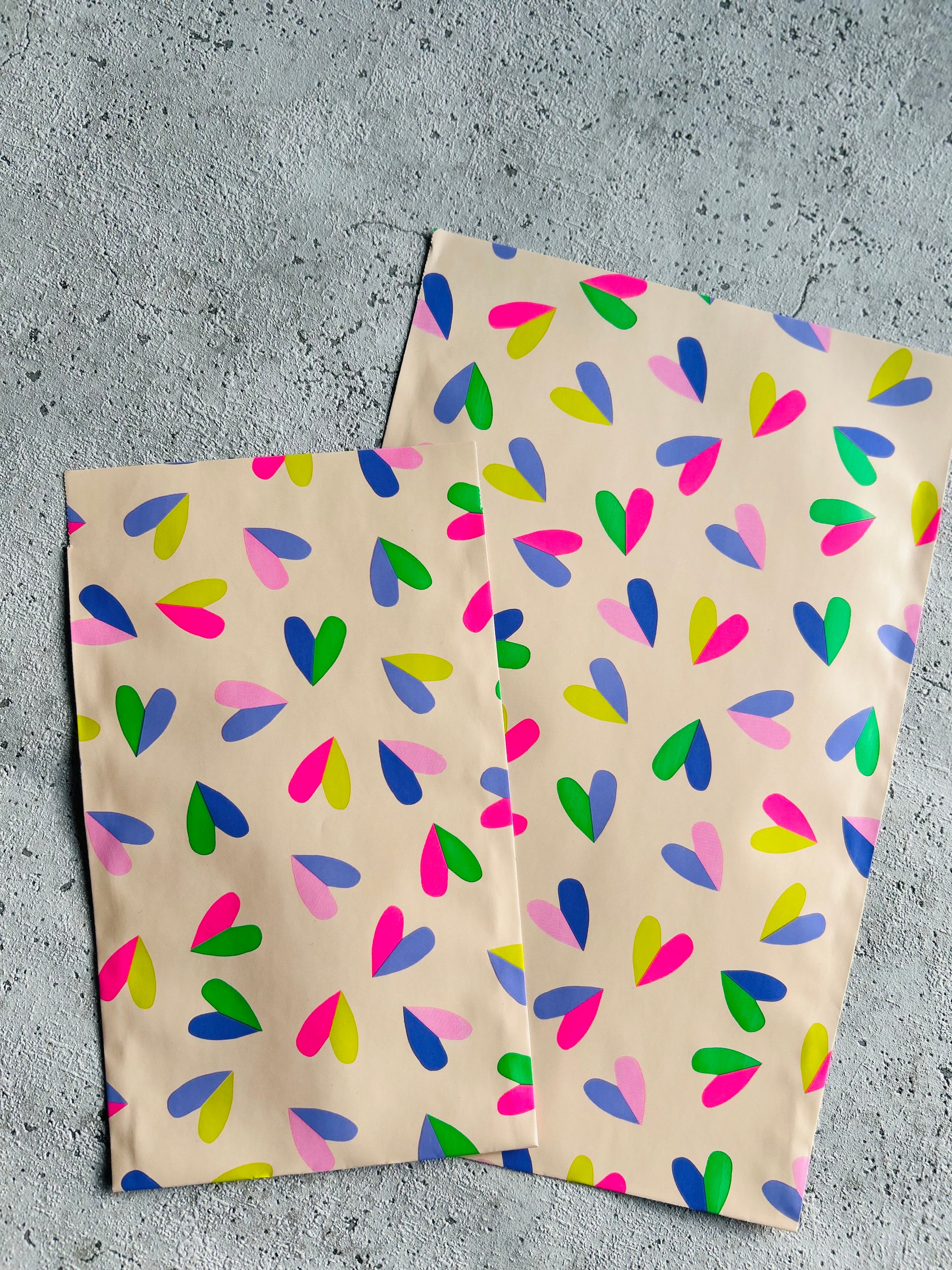 Papier Taschen  • Herzchen Neon•10 Stk