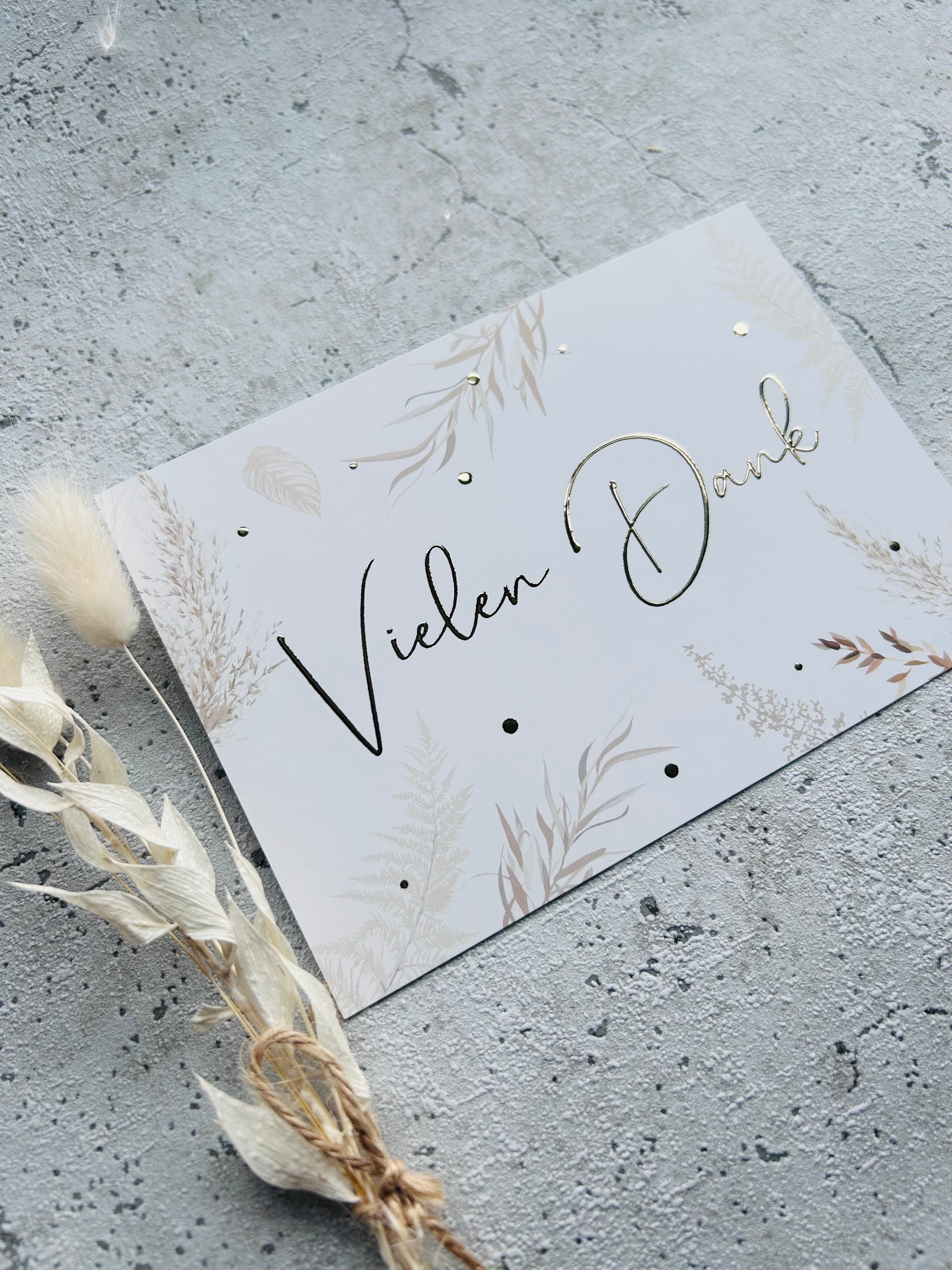 Karten  • Boho vielen Dank • Goldmetallic