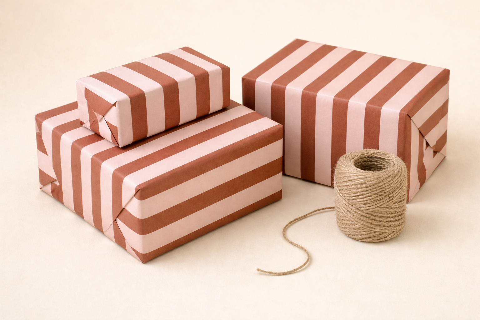 Seidenpapier Stripes brown rosa Design