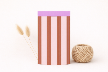 Papier Taschen  • Stripes rosa braun  •10 Stk