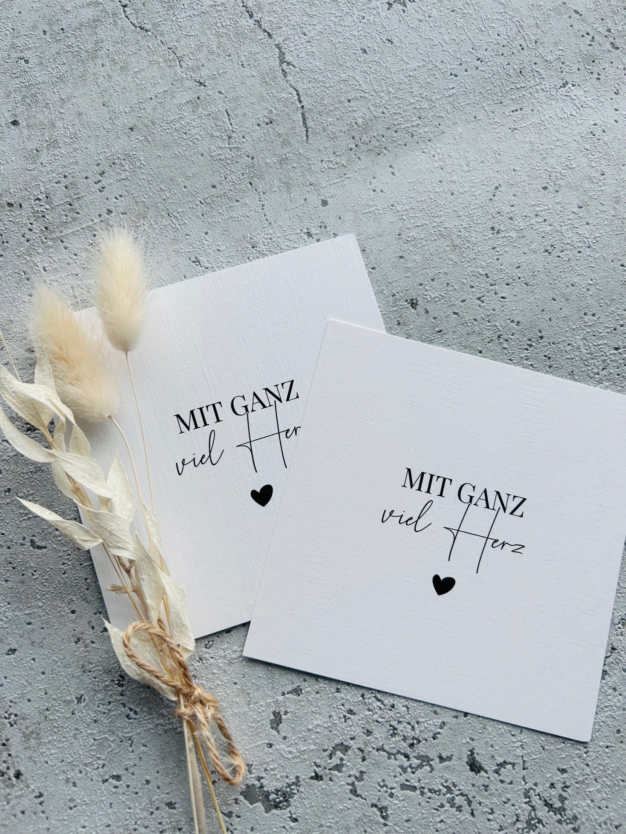 Karte •mit ganz viel Herz  • Leinenstruktur 10x10 cm
