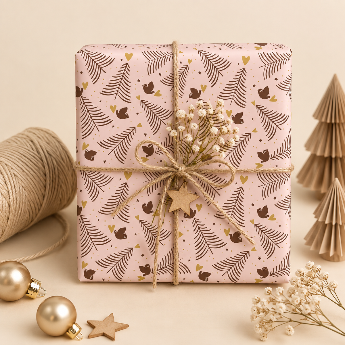 Seidenpapier Weihnachtsbaum rosa