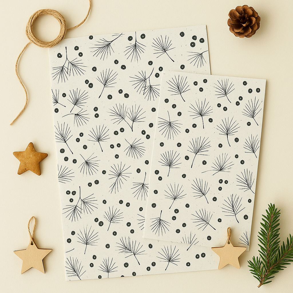 Papier Taschen  •Mistelzweig kraftpapier •10 Stk