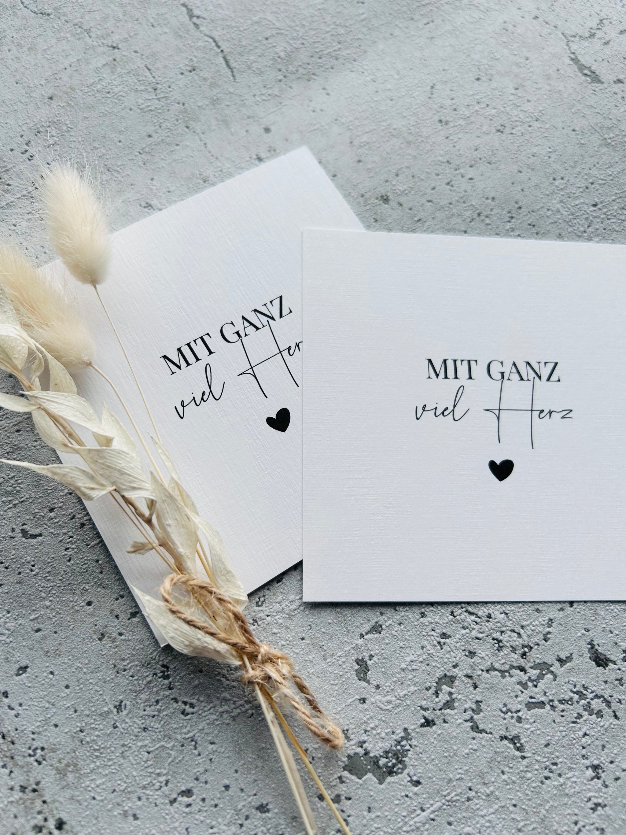 Karte •mit ganz viel Herz  • Leinenstruktur 10x10 cm