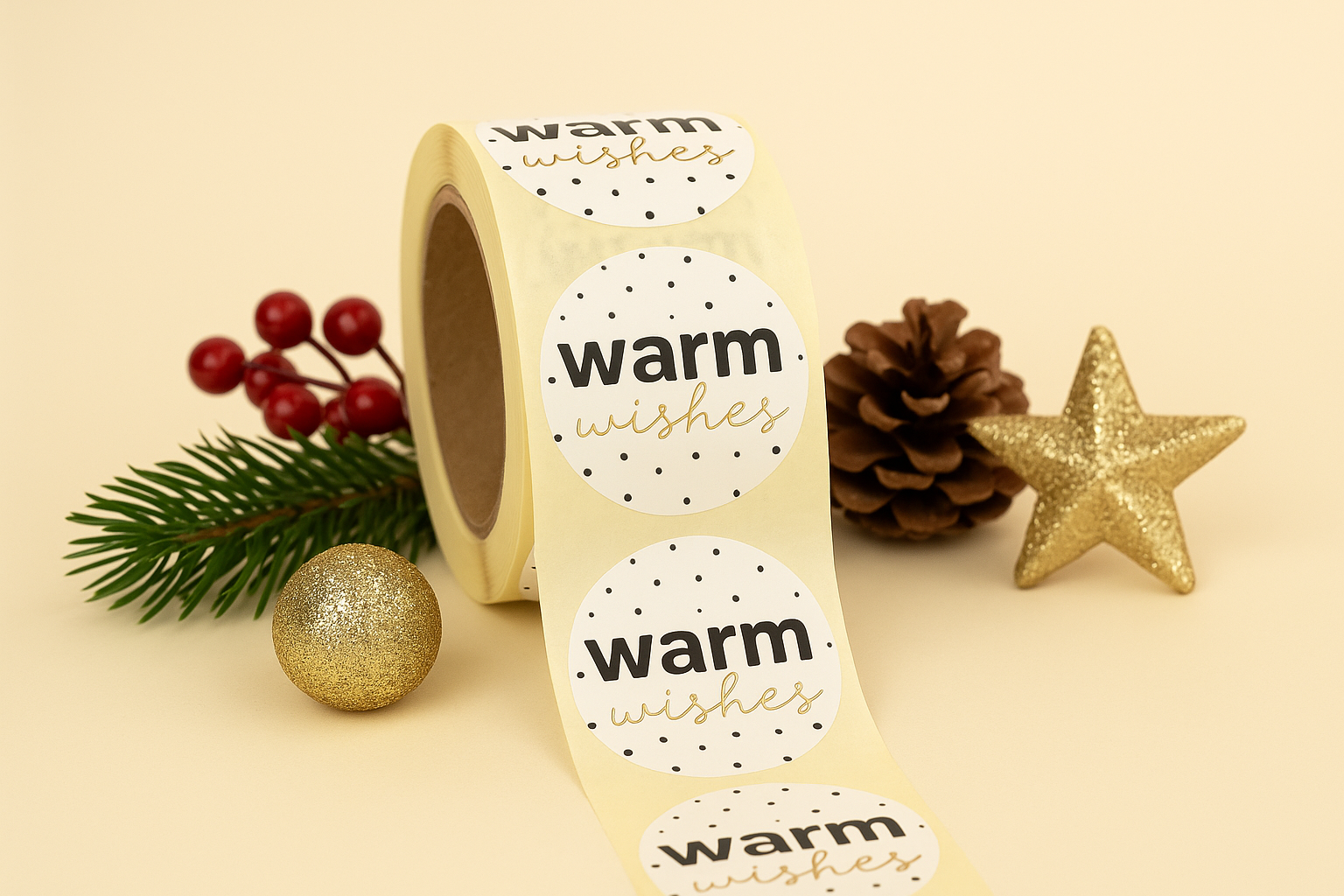 Sticker •warm wishes • gold• 10 Stk.