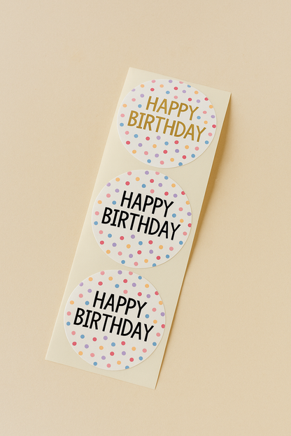 Sticker happy birthday Konfetti 10 Stk.