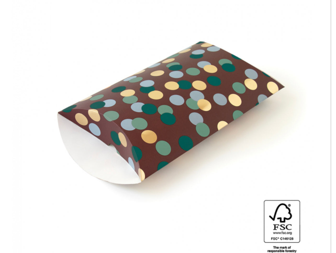 Geschenkbox (Kissen) Konfetti Gold