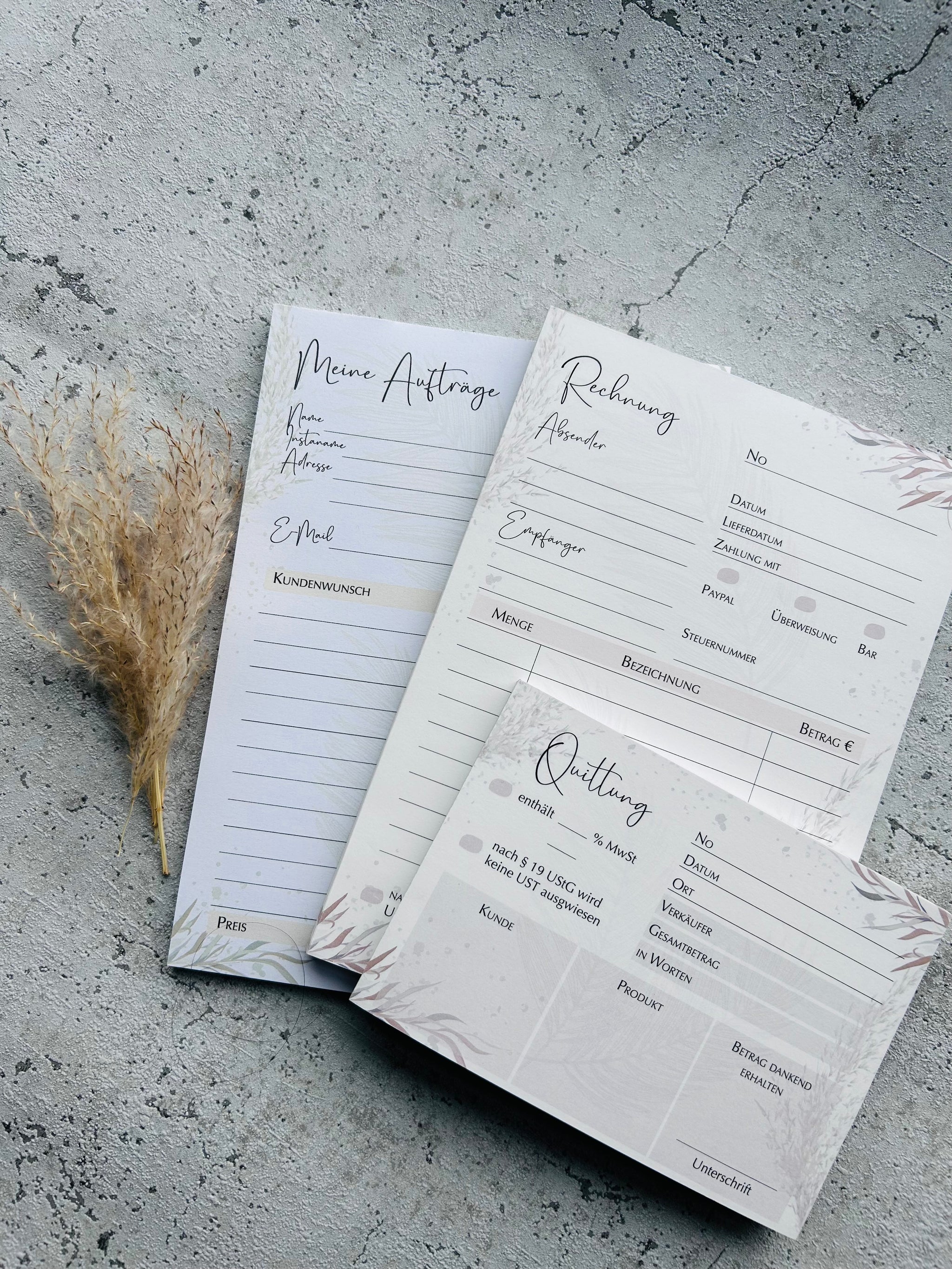 Grosses Business SET Rechnungsblock•Quittungsblock•Auftragsblock