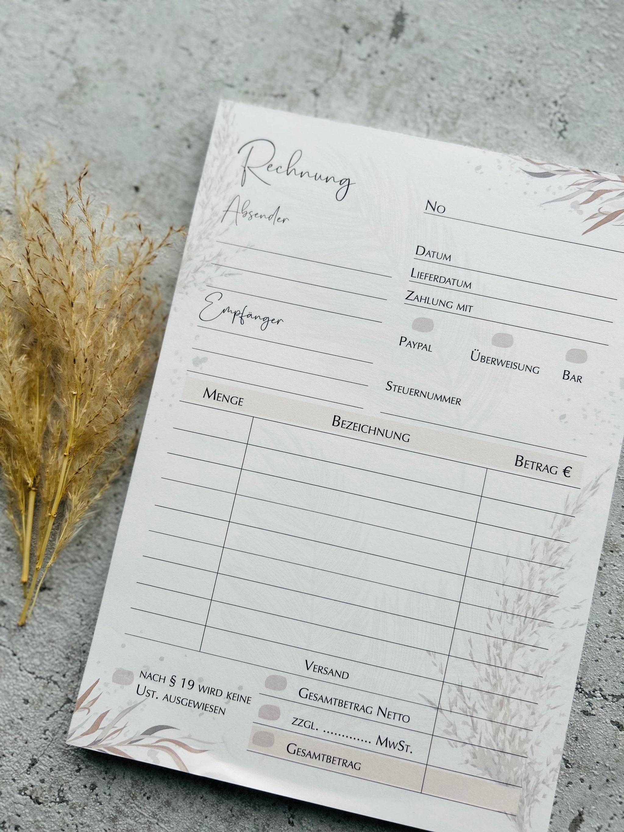 Rechnungsblock A5 BOHO mit Durchschlag