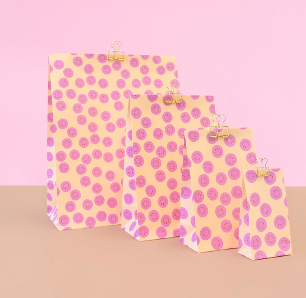 Blockbodenbeutel SMILEYS PINK