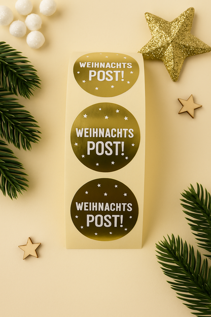 Sticker WeihnachtsPost gold 10 Stk