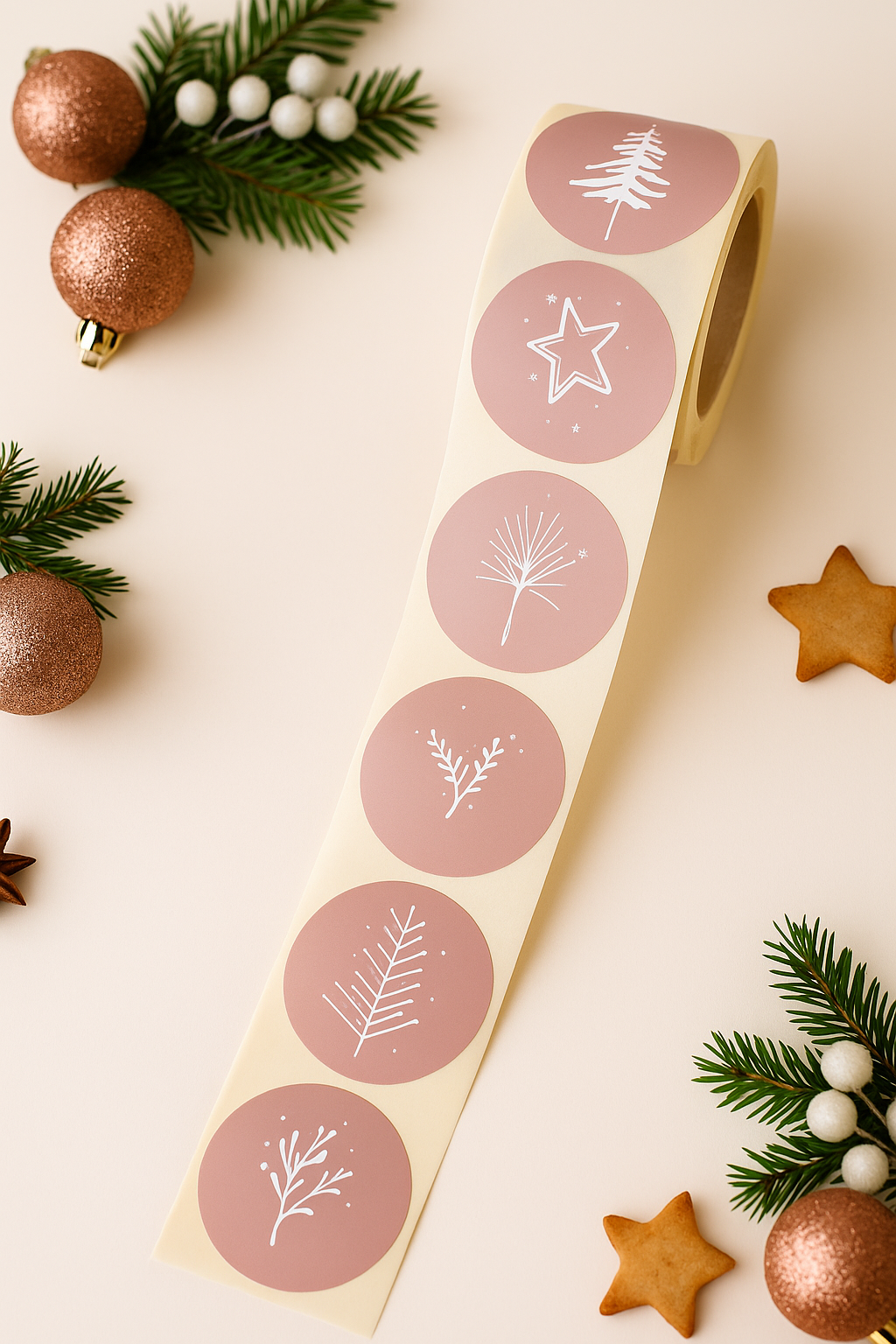 Sticker • Weihnachten Roségold • 10 Stk.