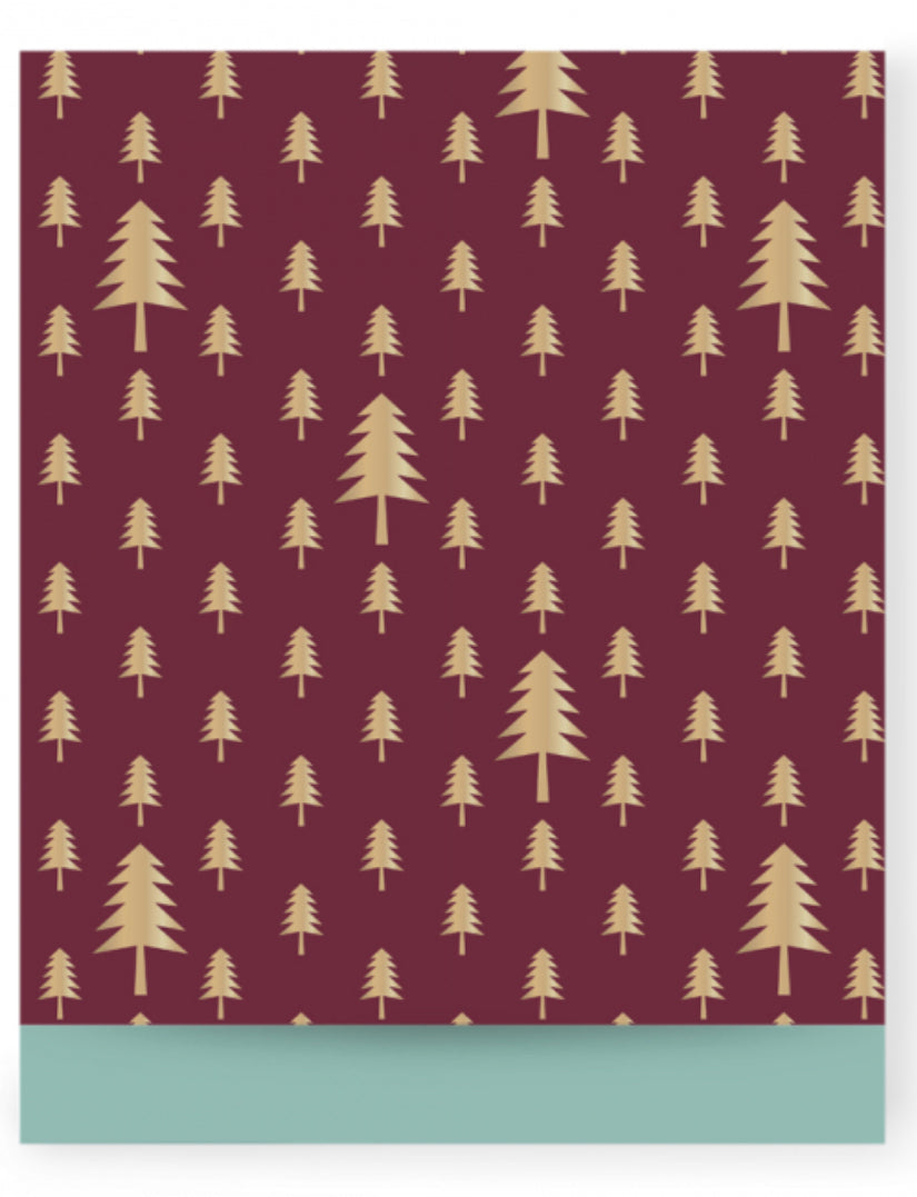 Papier Taschen XXL Tannenbaum Goldveredlung