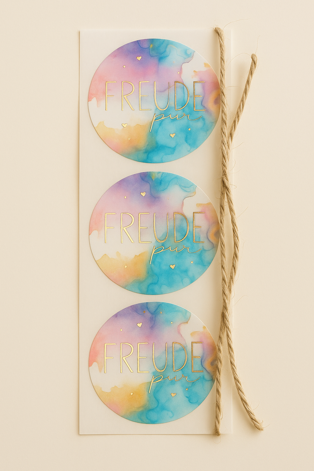 Sticker HOLI Freude pur gold 10 Stk.