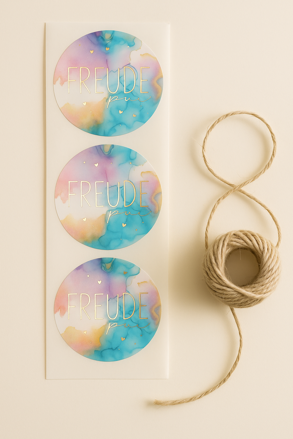 Sticker HOLI Freude pur gold 10 Stk.