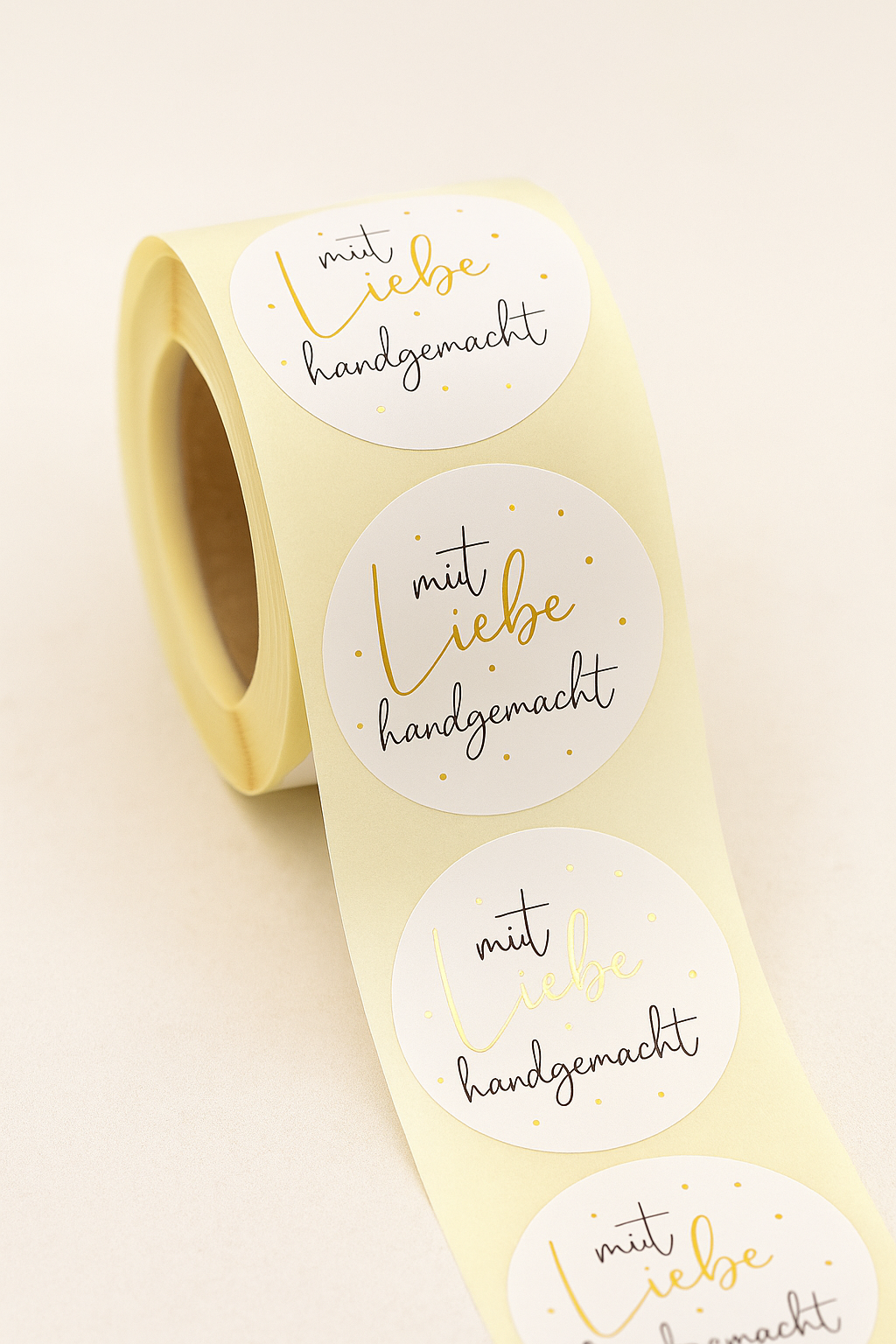 Sticker • mit Liebe handgemacht • weiss/gold• 10 Stk.
